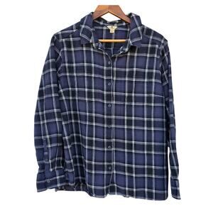 Woolrich Plaid Flannel Button-Up Shirt Blue Size XXL